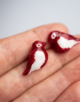 Earrings Zīlītes in the colors of the Latvian flag